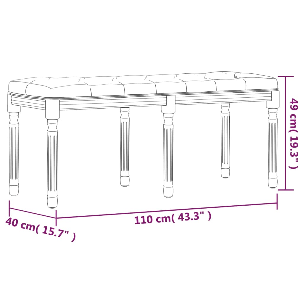 Banco 110x40x49 cm veludo rosa - Image 6