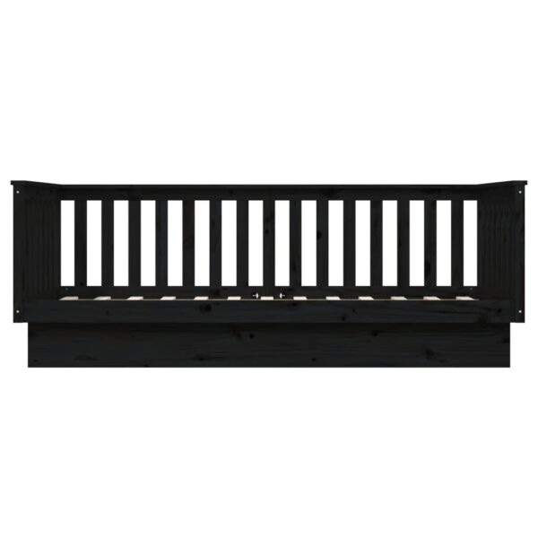 Sofá-cama 100x200 cm madeira de pinho maciça preto - Image 7