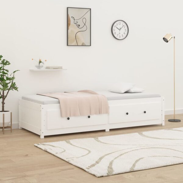 Sofá-cama sem colchão 90x200 cm madeira de pinho maciça branco - Image 3