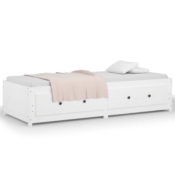 Sofá-cama sem colchão 90x200 cm madeira de pinho maciça branco - Image 4