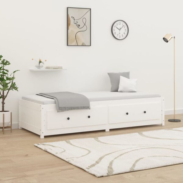 Sofá-cama sem colchão 90x200 cm madeira de pinho maciça branco