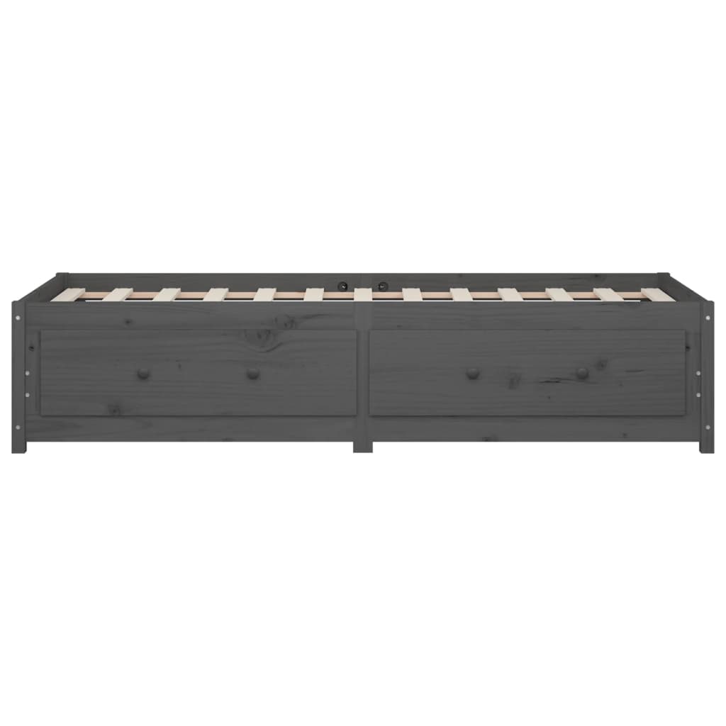 Sofá-cama 90 x 200 cm madeira de pinho maciça cinzento - Image 7