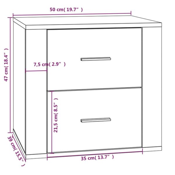 Mesa de cabeceira 50x39x47 cm cor carvalho castanho - Image 9