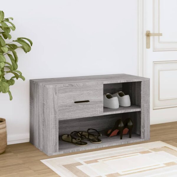 Sapateira 80x35x45 cm derivados de madeira sonoma cinza - Image 2