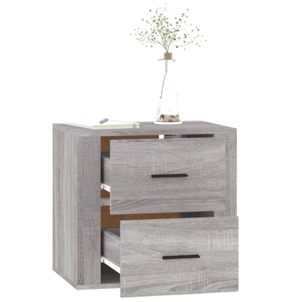 Mesa de cabeceira de parede 50x36x47 cm cinzento sonoma - Image 4