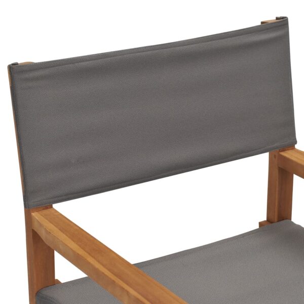 Cadeiras de realizador 2 pcs madeira de teca maciça cinzento - Image 6