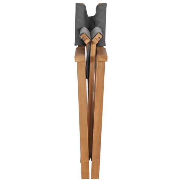 Cadeiras de realizador 2 pcs madeira de teca maciça cinzento - Image 8