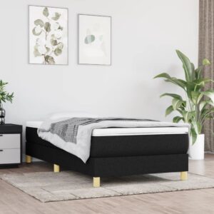 Estrutura de cama sem colchão 80x200 cm tecido preto