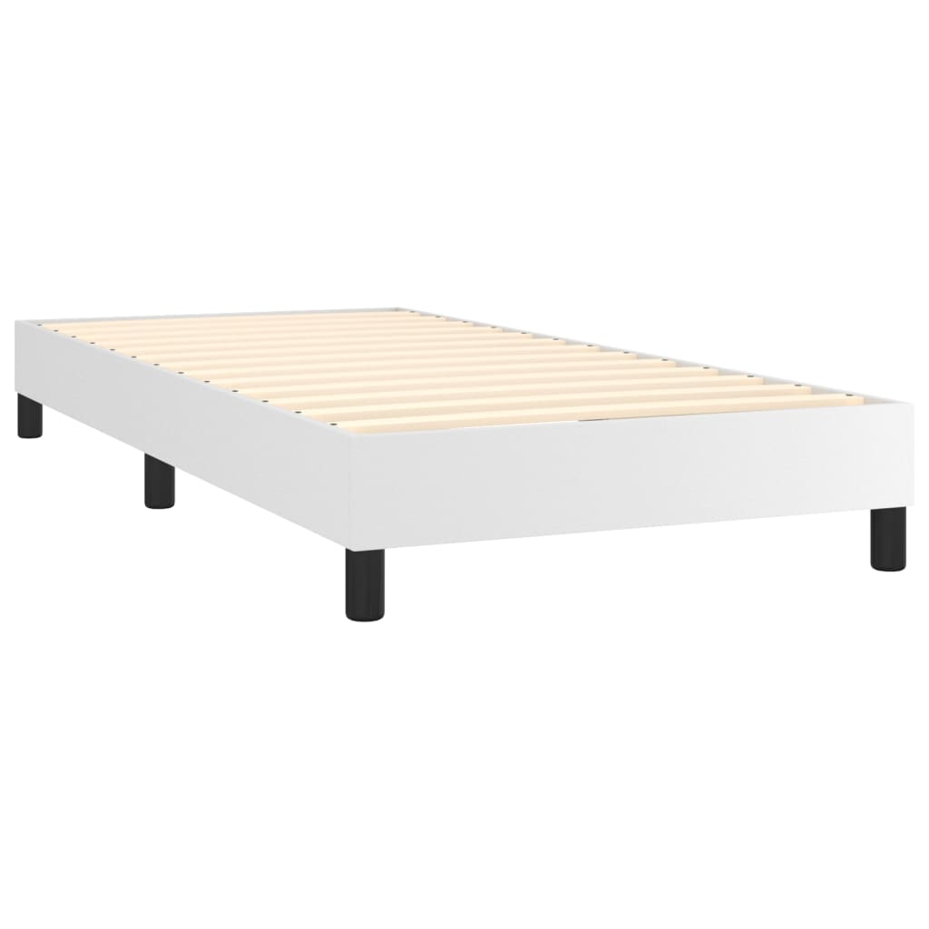 Estrutura de cama 80x200 cm couro artificial branco - Image 3