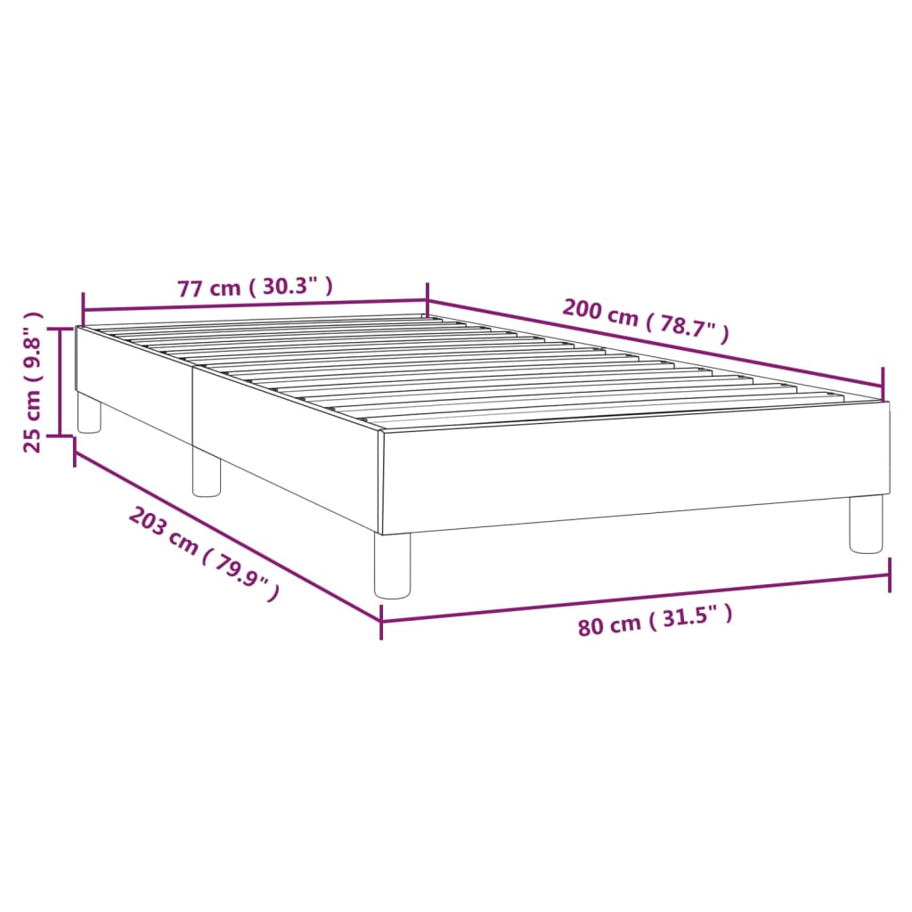 Estrutura de cama 80x200 cm couro artificial branco - Image 8
