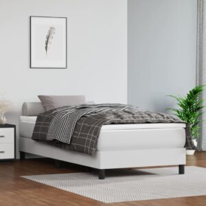 Estrutura de cama 80x200 cm couro artificial branco