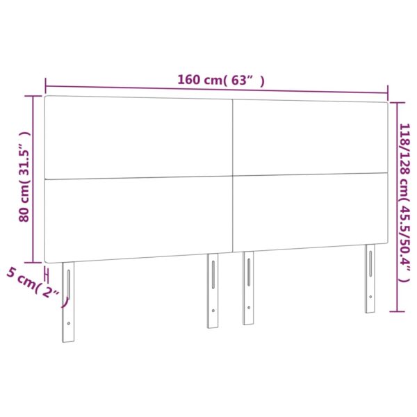 Cabeceira de cama 4 pcs tecido 80x5x78/88 cm cinzento-claro - Image 7