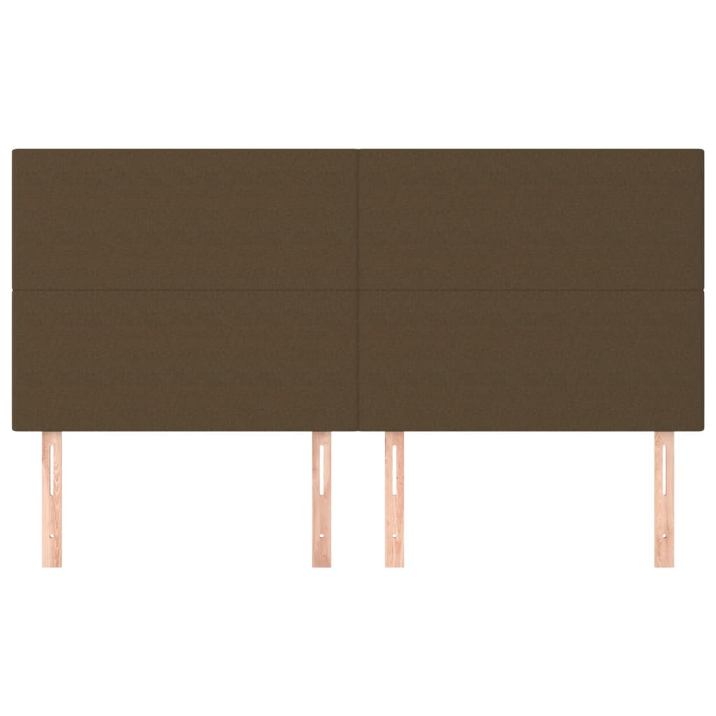 Cabeceira de cama 4 pcs tecido 80x5x78/88 cm castanho-escuro - Image 2