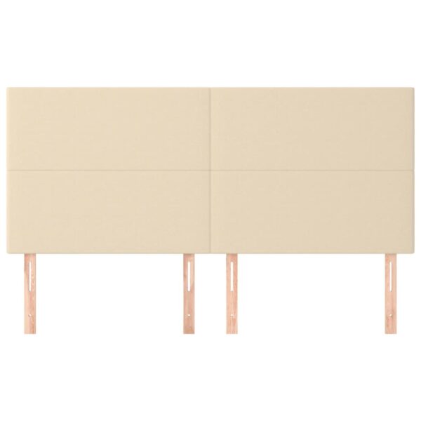 Cabeceira de cama 4 pcs tecido 80x5x78/88 cm creme - Image 2
