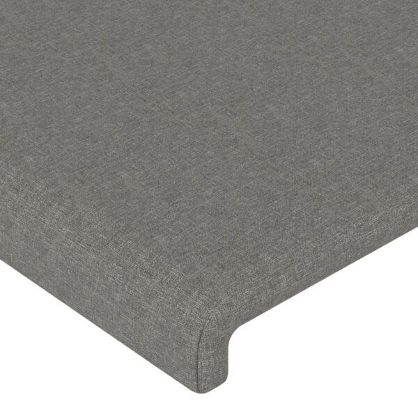 Cabeceira de cama 4 pcs tecido 100x5x78/88 cm cinzento-escuro - Image 3