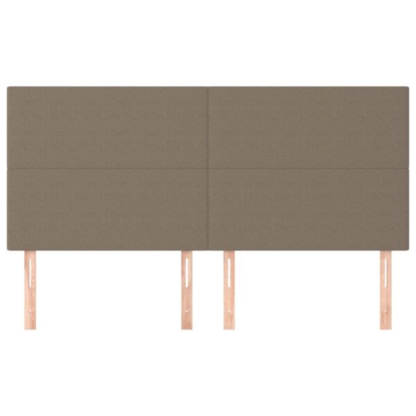 Cabeceira cama 4 pcs tecido 100x5x78/88 cm cinzento-acastanhado - Image 2