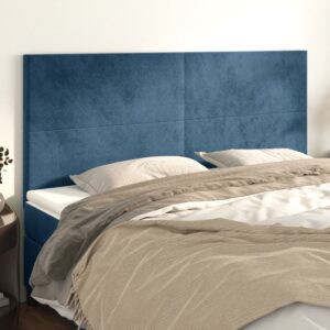 Cabeceira de cama 4 pcs veludo 80x5x78/88 cm azul-escuro