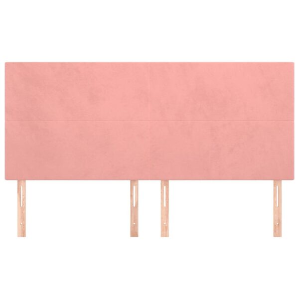 Cabeceira de cama 4 pcs veludo 90x5x78/88 cm rosa - Image 2