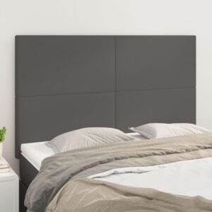 Cabeceira de cama 4 pcs couro artificial 72x5x78/88 cm cinzento