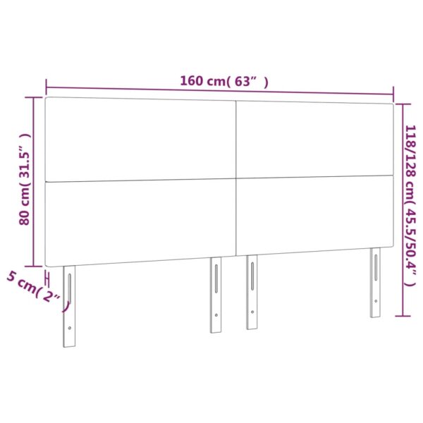 Cabeceira de cama 4 pcs couro artificial 80x5x78/88 cm branco - Image 7