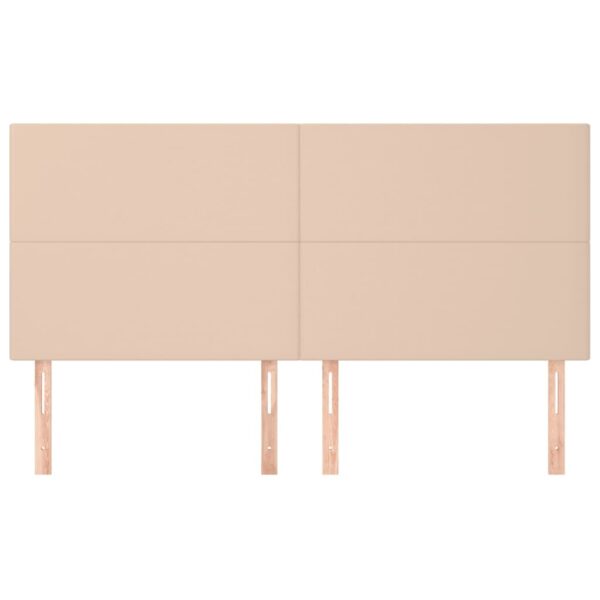 Cabeceira cama 4 pcs couro artificial 80x5x78/88 cm cappuccino - Image 2