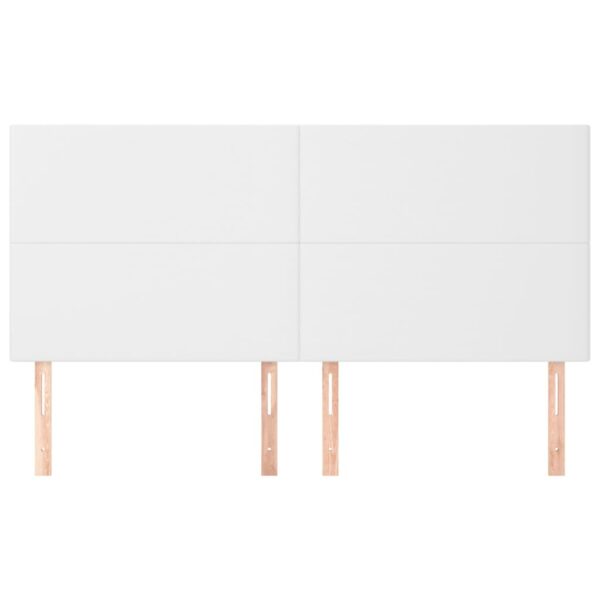 Cabeceira de cama 4 pcs couro artificial 90x5x78/88 cm branco - Image 2