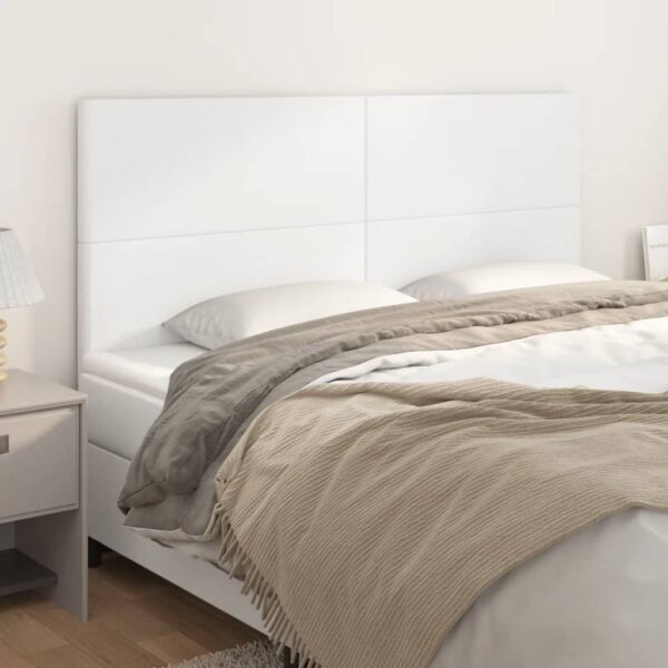Cabeceira de cama 4 pcs couro artificial 90x5x78/88 cm branco