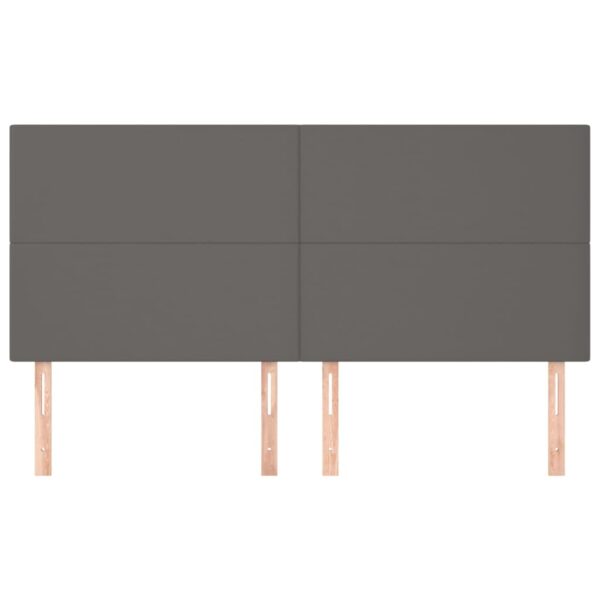 Cabeceira de cama 4 pcs couro artificial 90x5x78/88 cm cinzento - Image 2