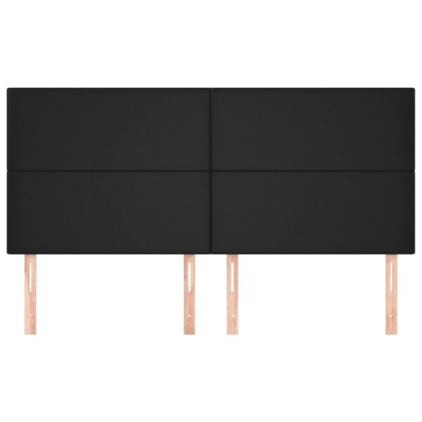 Cabeceira de cama 4 pcs couro artificial 100x5x78/88 cm preto - Image 2