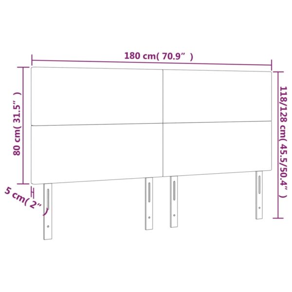 Cabeceira de cama 4 pcs couro artificial 100x5x78/88 cm preto - Image 7