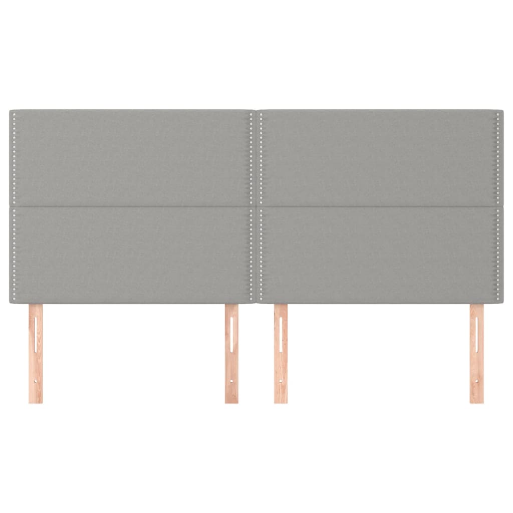 Cabeceira de cama 4 pcs tecido 80x5x78/88 cm cinzento-claro - Image 2