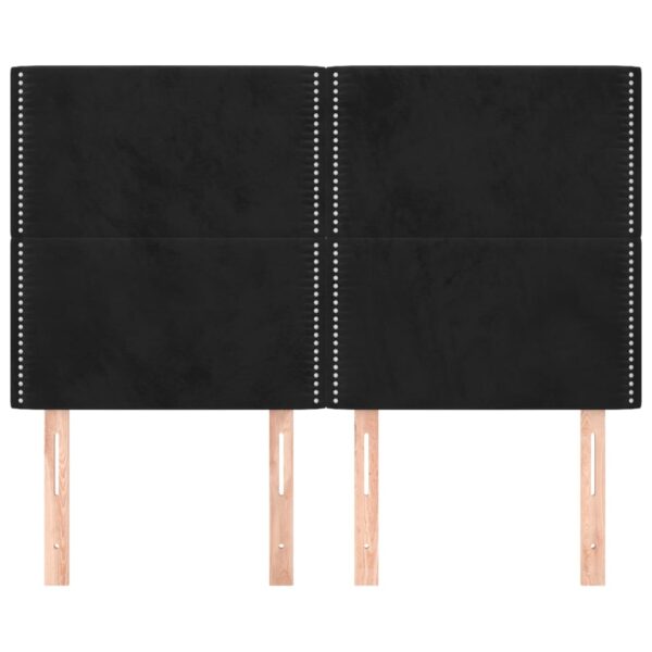Cabeceira de cama 4 pcs veludo 72x5x78/88 cm preto - Image 2
