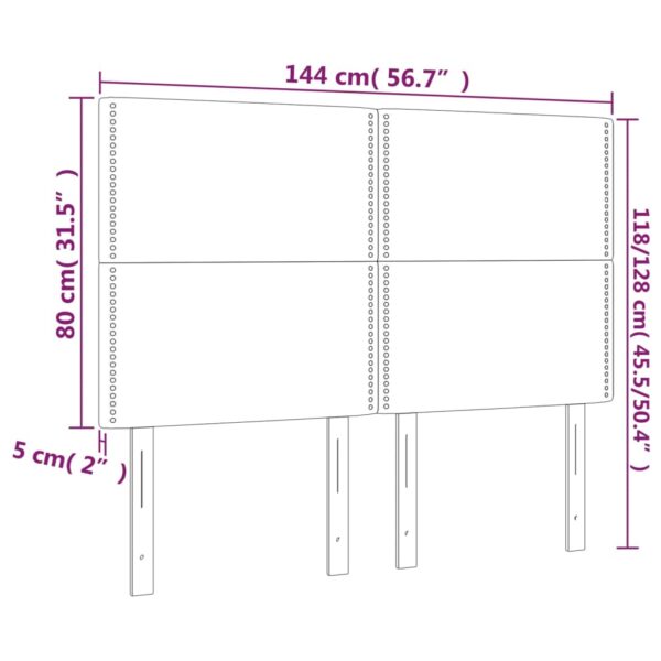 Cabeceira de cama 4 pcs veludo 72x5x78/88 cm preto - Image 7