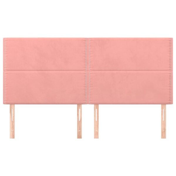 Cabeceira de cama 4 pcs veludo 90x5x78/88 cm rosa - Image 2