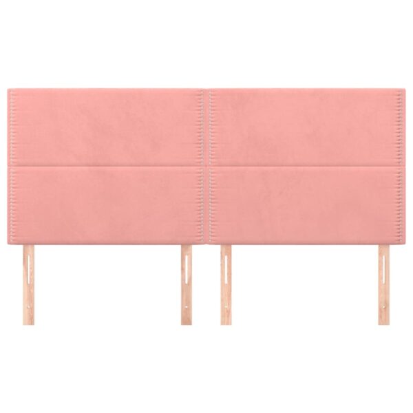 Cabeceira de cama 4 pcs veludo 100x5x78/88 cm rosa - Image 2