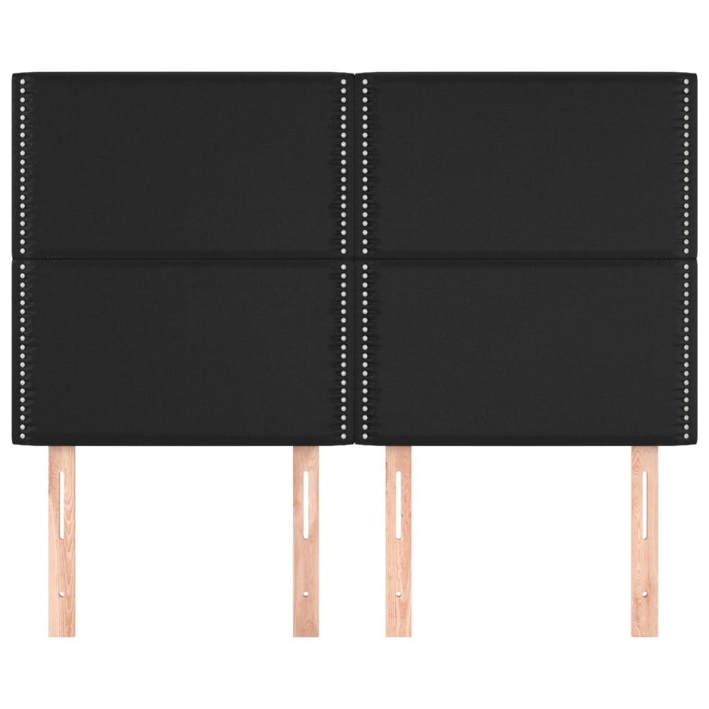 Cabeceira de cama 4 pcs couro artificial 72x5x78/88 cm preto - Image 2