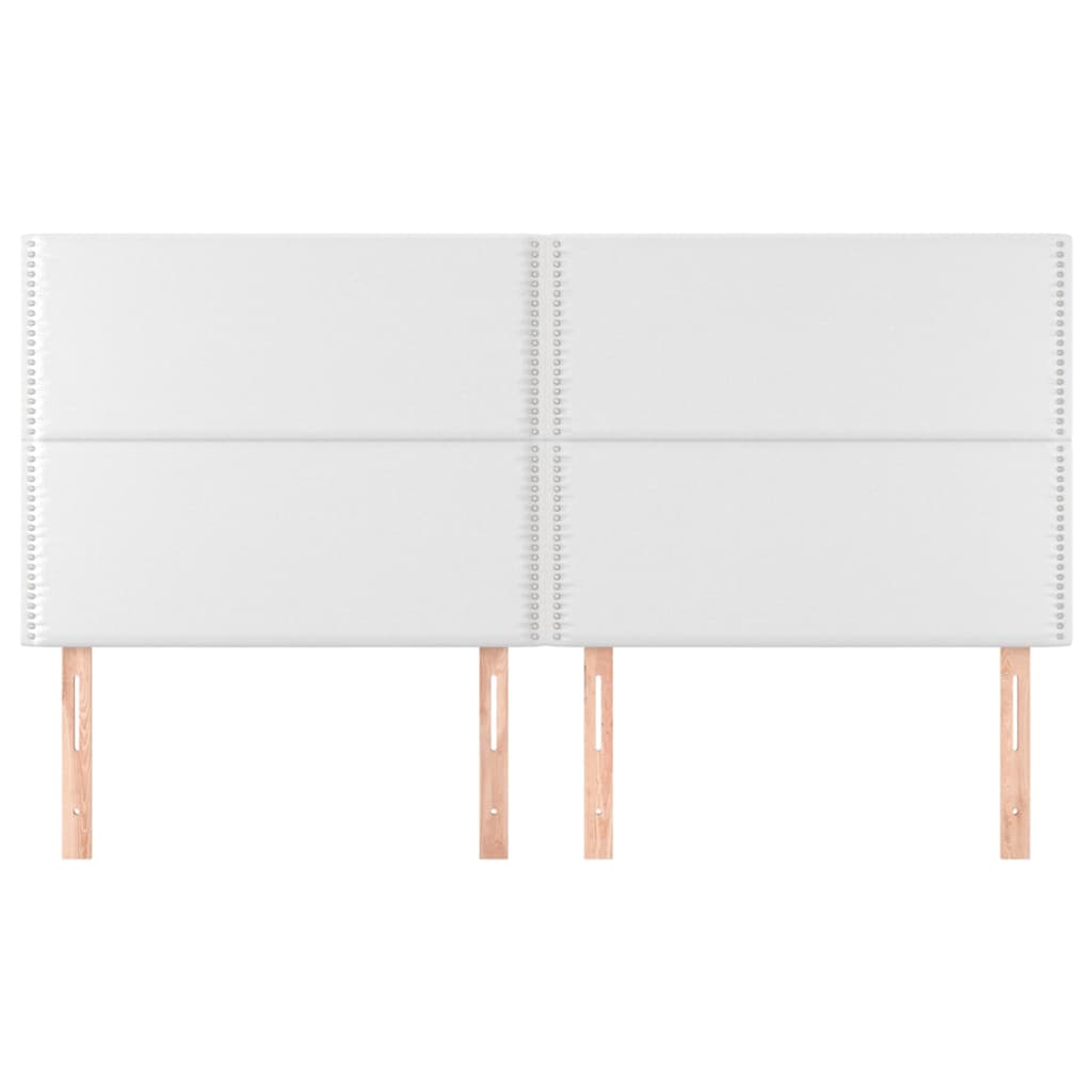 Cabeceira de cama 4 pcs couro artificial 90x5x78/88 cm branco - Image 2