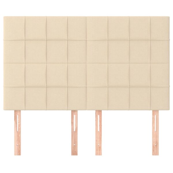 Cabeceira de cama 4 pcs tecido 72x5x78/88 cm creme - Image 2