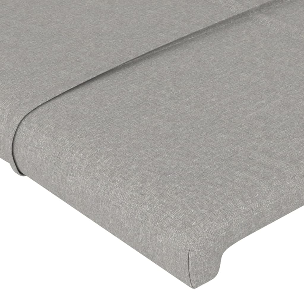 Cabeceira de cama 4 pcs tecido 90x5x78/88 cm cinzento-claro - Image 3