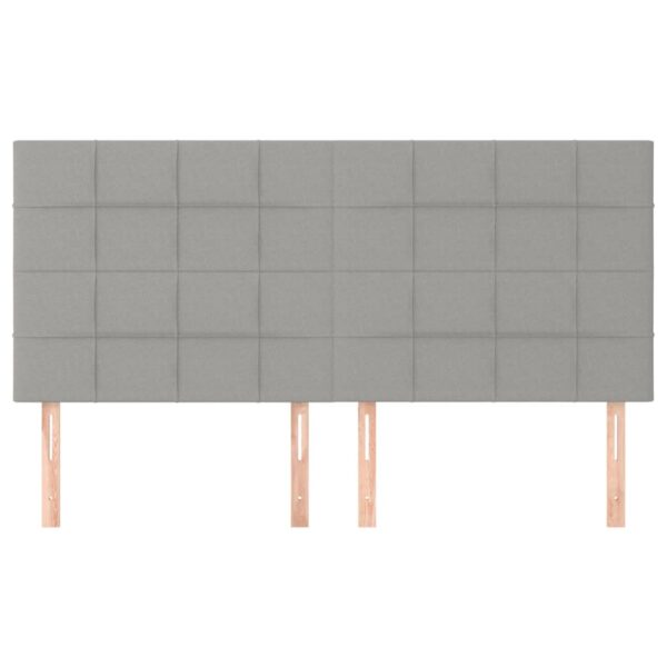 Cabeceira de cama 4 pcs tecido 100x5x78/88 cm cinzento-claro - Image 2