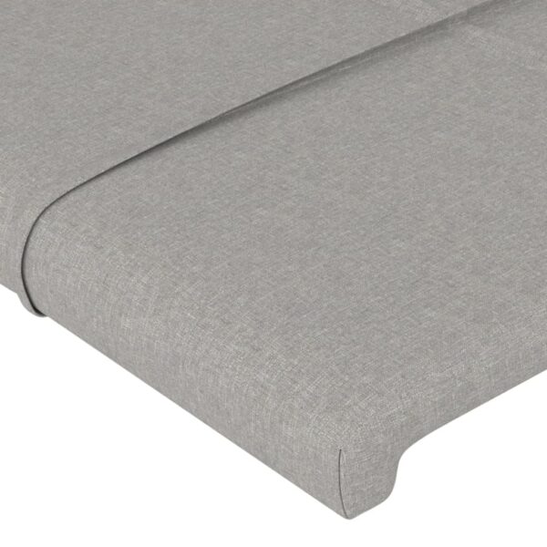 Cabeceira de cama 4 pcs tecido 100x5x78/88 cm cinzento-claro - Image 3