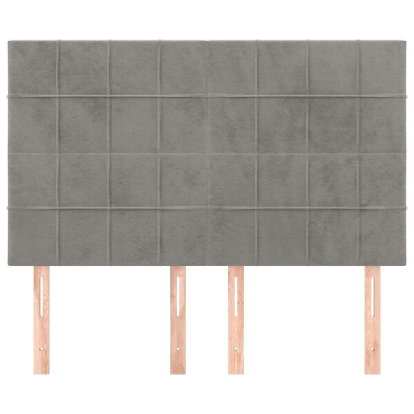 Cabeceira de cama 4 pcs veludo 72x5x78/88 cm cinzento-claro - Image 2