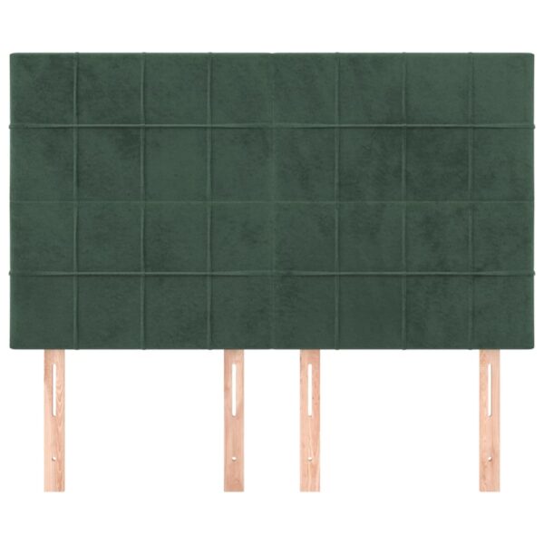 Cabeceira de cama 4 pcs veludo 72x5x78/88 cm verde-escuro - Image 2