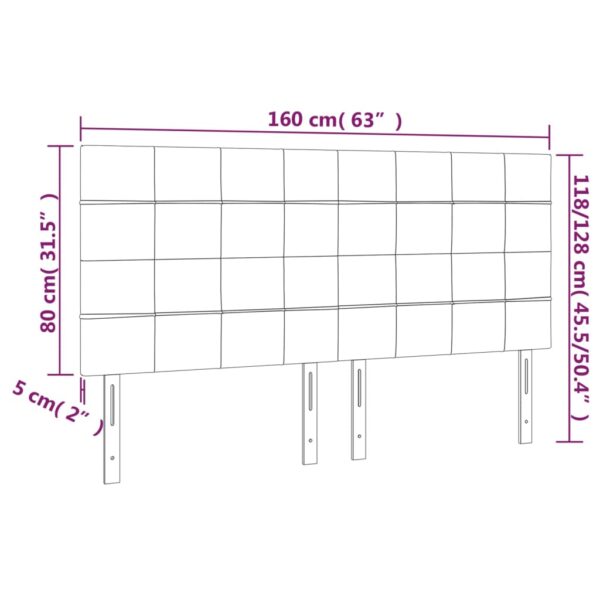 Cabeceira de cama 4 pcs veludo 80x5x78/88 cm cinzento-claro - Image 7