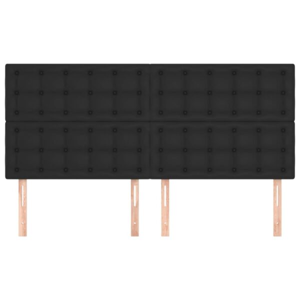 Cabeceira de cama 4 pcs couro artificial 80x5x78/88 cm preto - Image 2
