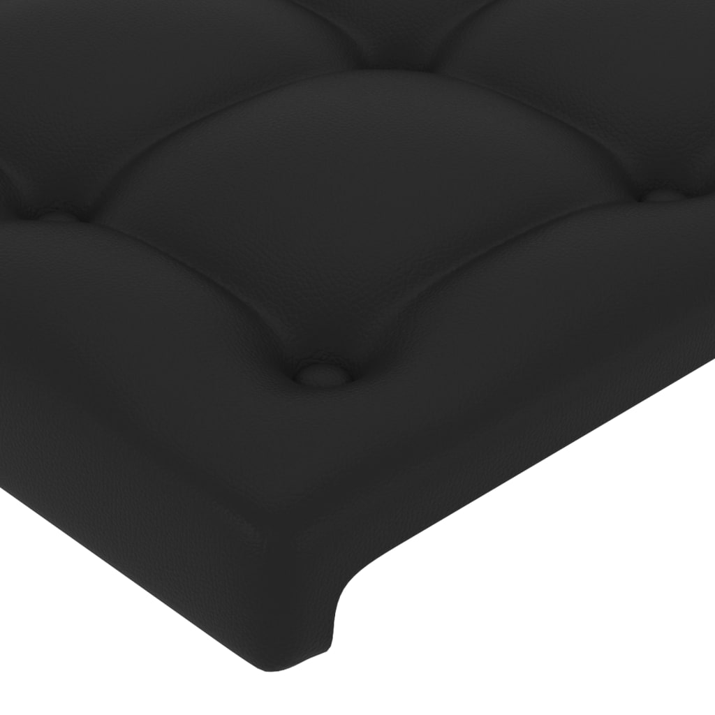 Cabeceira de cama 4 pcs couro artificial 90x5x78/88 cm preto - Image 3