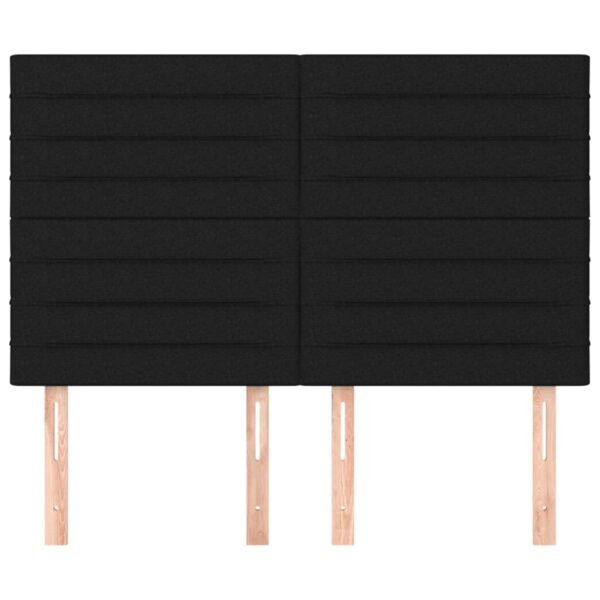 Cabeceira de cama 4 pcs tecido 72x5x78/88 cm preto - Image 2