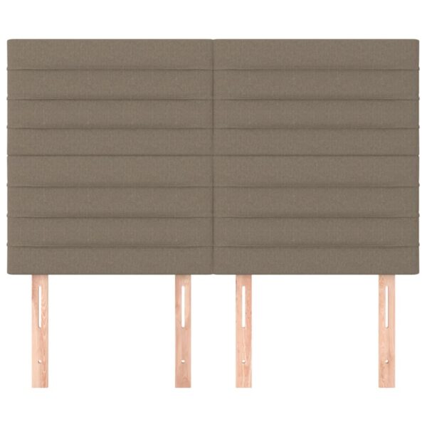 Cabeceira cama 4 pcs tecido 72x5x78/88 cm cinzento-acastanhado - Image 2