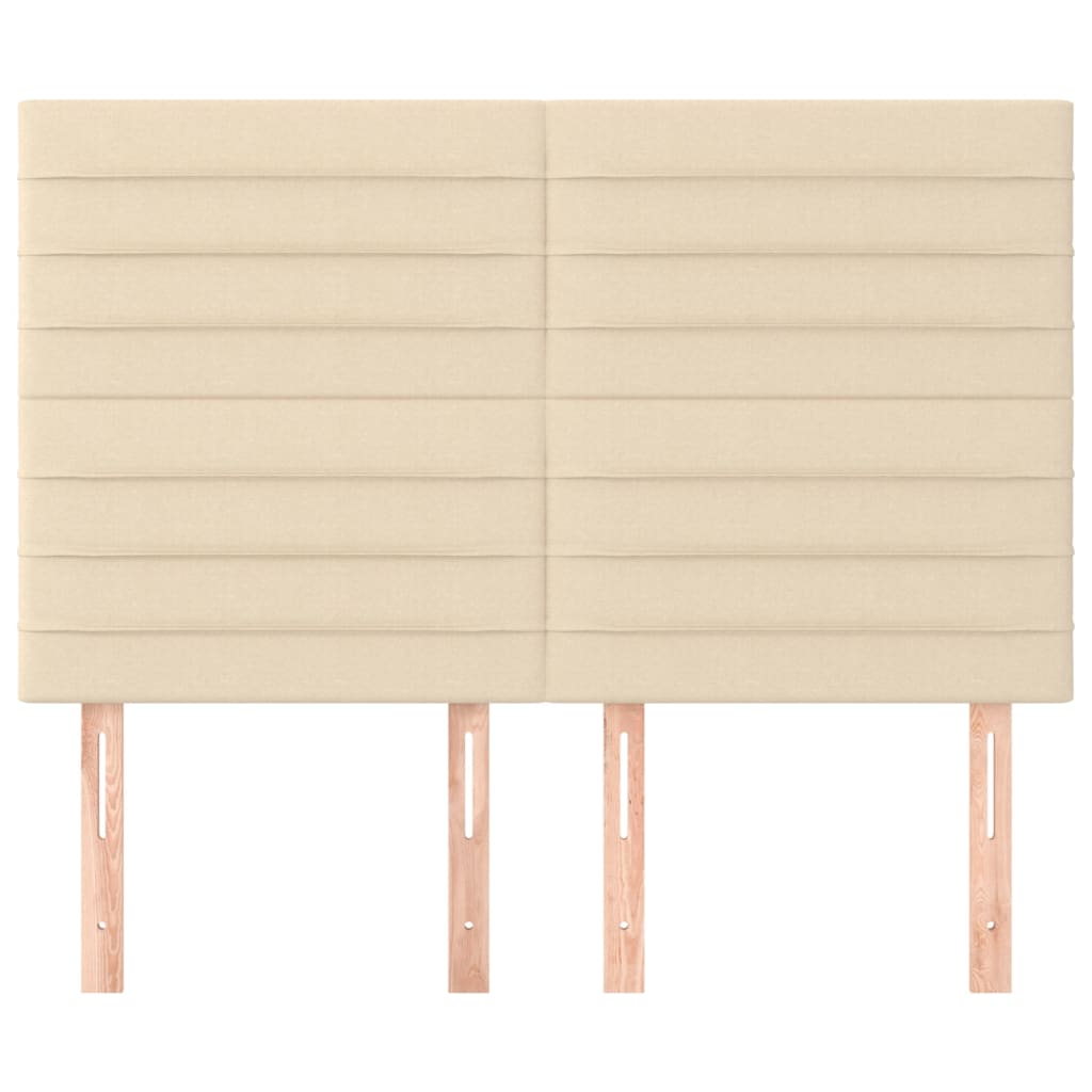 Cabeceira de cama 4 pcs tecido 72x5x78/88 cm creme - Image 2