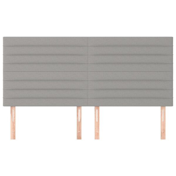 Cabeceira de cama 4 pcs tecido 80x5x78/88 cm cinzento-claro - Image 2